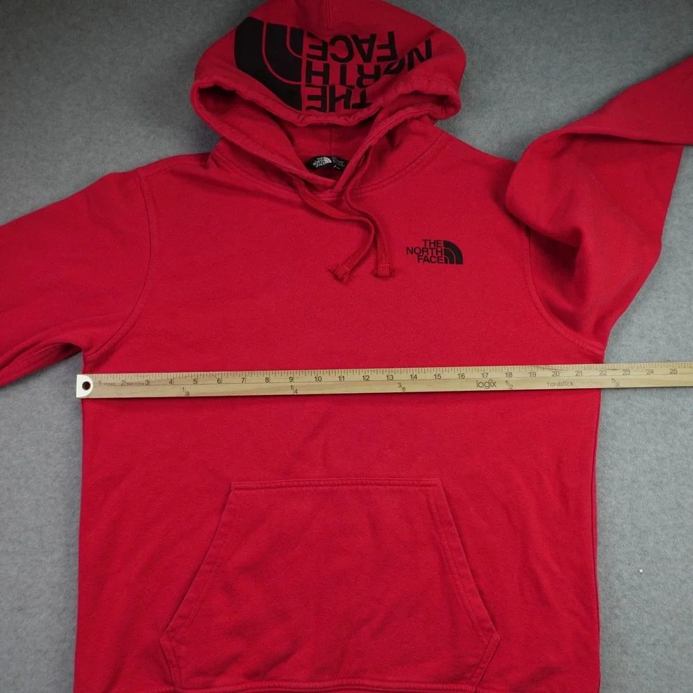 The North Face Hoodie Mens Medium Red Pullover Sweatshirt Logo Active